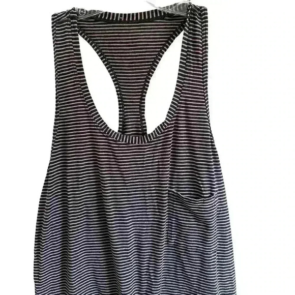 Lululemon Yogi Racerback Hyper Stripe Mauvelous Heathered Black Size M - Picture 7 of 11
